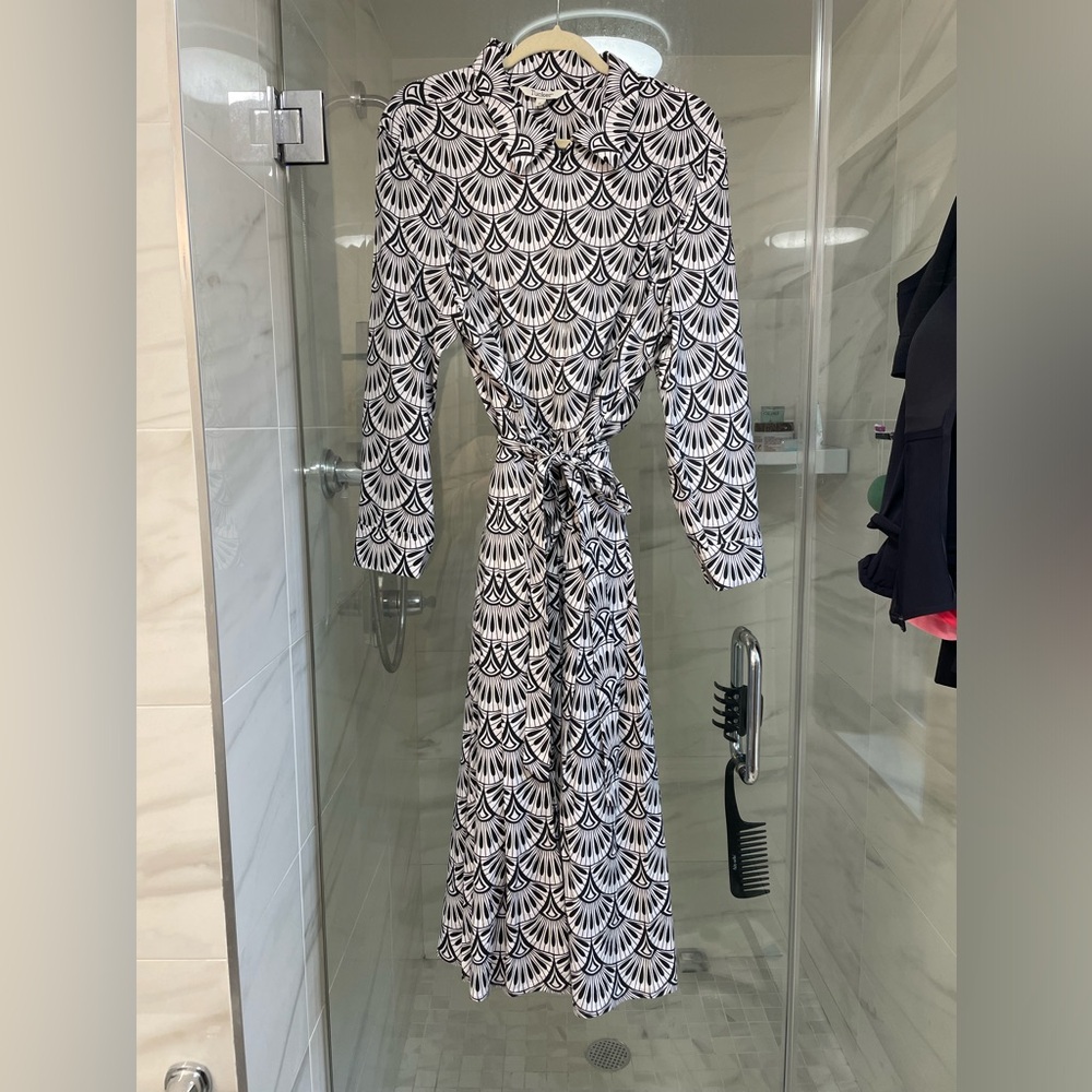 Tucker black and white art deco dress XL
